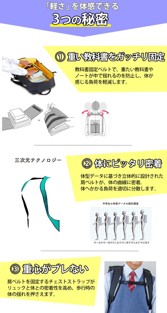 スクールバッグ リュック 中学生 高校生 男子 女子 リュックサック 無地 大容量 高さ44cm×幅31cm×厚さ18.5cm