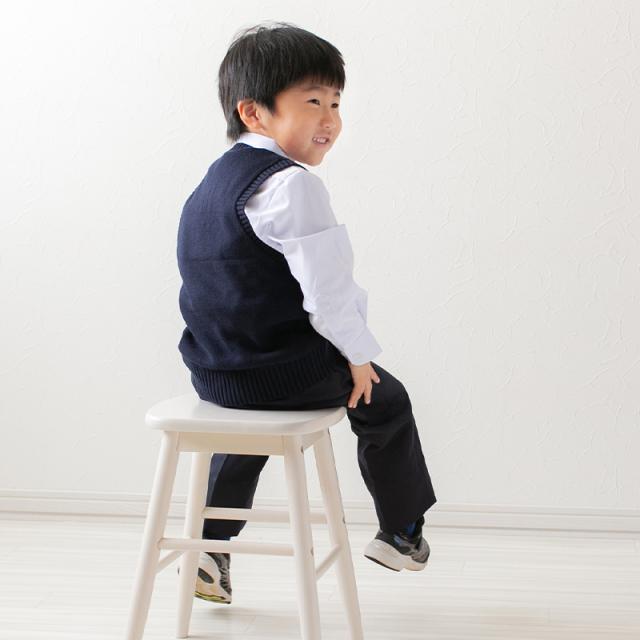 子供用 ベスト ニット 綿100% 薄手 キッズ vネック 80〜130cm