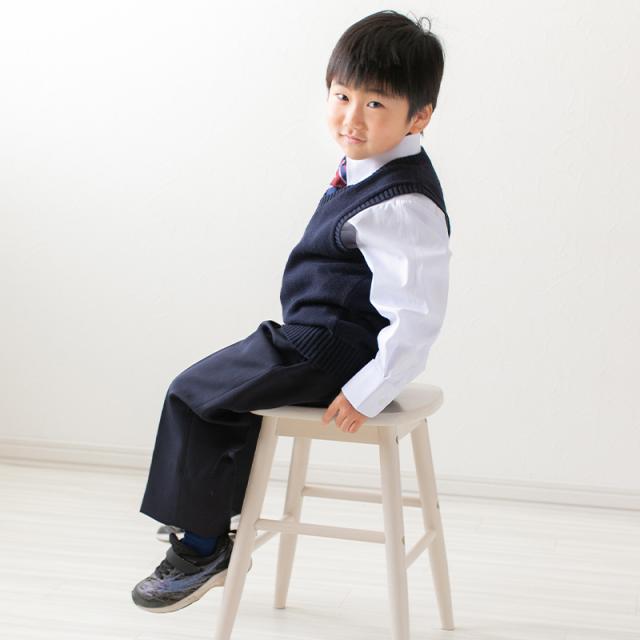 子供用 ベスト ニット 綿100% 薄手 キッズ vネック 80〜130cm