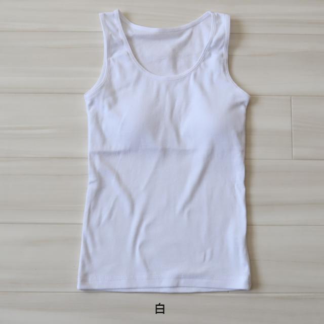綿100% カップ付き タンクトップ ジュニア 肌着 女の子 130〜165cm