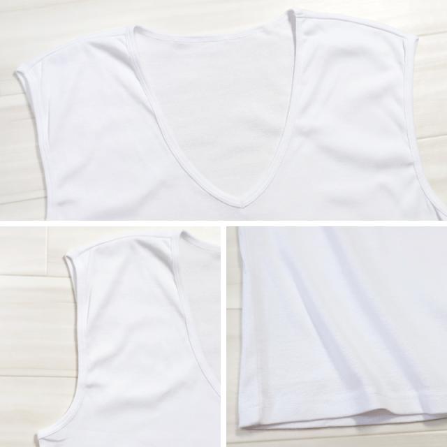 メンズ ノースリーブ 綿100% 深Vネック ランニング シャツ 3L〜4L