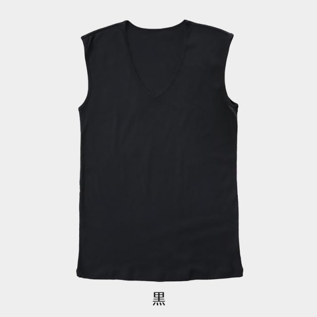 メンズ ノースリーブ 綿100% 深Vネック ランニング シャツ 3L〜4L