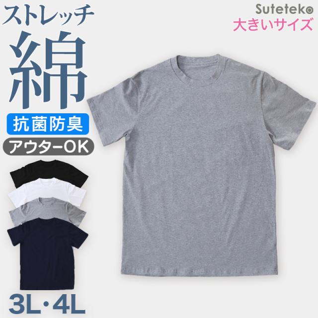Tシャツ 半袖 メンズ 綿 3L・4L