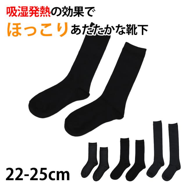 【 お得 】 レディース 婦人 ハイソックス 吸湿発熱 22-25cm (在庫限り)