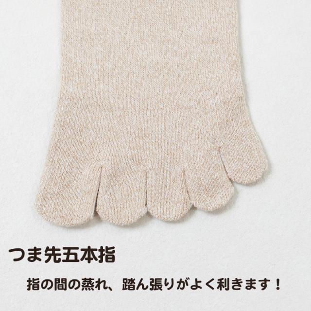 5本指ソックス 靴下 レディース ショート丈 表糸綿100% 五本指 くつ下 くつした 22-25cm