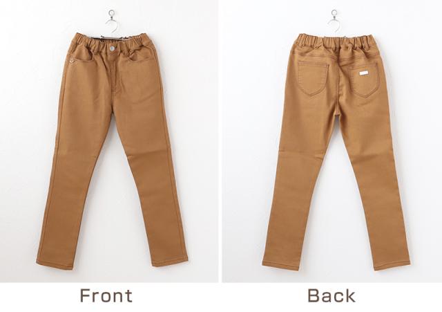 女の子 ストレッチパンツ 長ズボン 裏超微起毛 パウダー起毛 フリル付き キッズ 子供 ボトムス 90〜160cm (在庫限り)