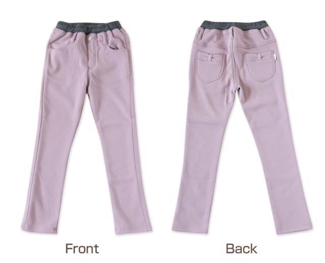 女の子 裏起毛 デニム 長ズボン ロングパンツ ボトムス 90〜160cm (在庫限り)