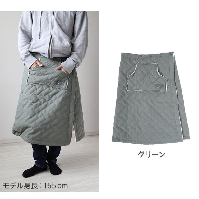 巻きスカート 裏起毛 防寒 撥水　あったか キルティング 巻スカート 冬 M-L