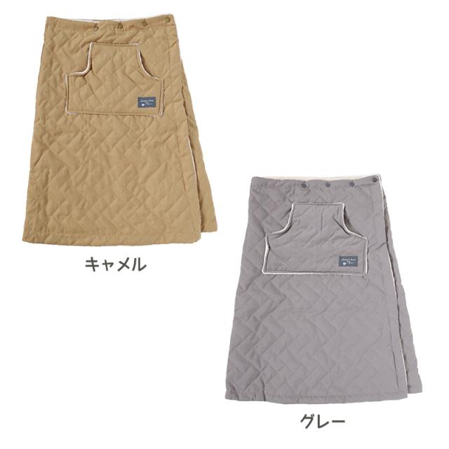 巻きスカート 裏起毛 防寒 撥水　あったか キルティング 巻スカート 冬 M-L