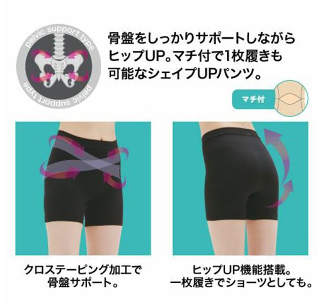 ガードル ショーツ 骨盤 ヒップアップ 一枚履き 2.5分丈 パンツ M-L・L-LL