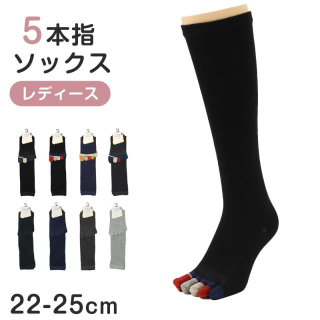 5本指 ハイソックス レディース 22cm 23cm 23.5cm 24cm 24.5cm 25cm