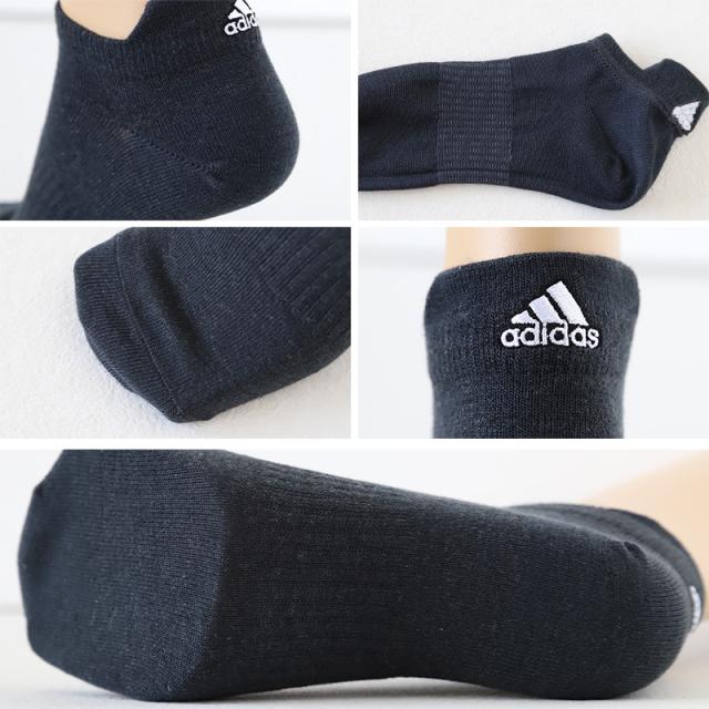 靴下 ショート ソックス メンズ 男子 アディダス 3足組 24-26/26-28cm