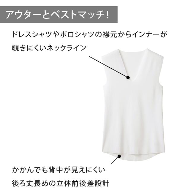 グンゼ YG ノースリーブ vネック カットオフ タンクトップ M〜LL (在庫限り)