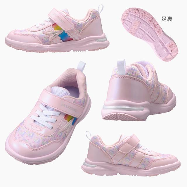 瞬足 スニーカー 女児 アキレス 運動靴 曲がりやすい コーナリング 軽量 16cm〜23cm (送料無料) (在庫限り)