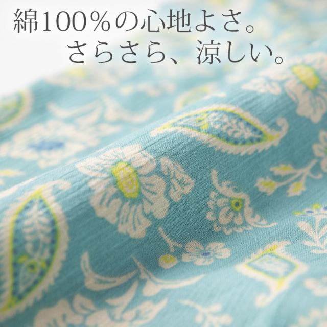 ステテコ レディース 夏 部屋着 綿100% クレープ ワイドパンツ パジャマ 夏用 ルームウェア ひざ下 おしゃれ かわいい M〜LL