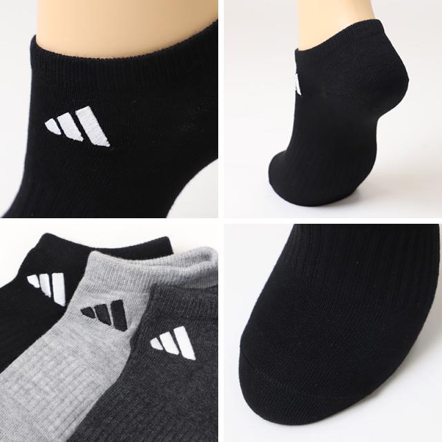 靴下 スニーカーソックス レディース adidas 3足組 23-25cm
