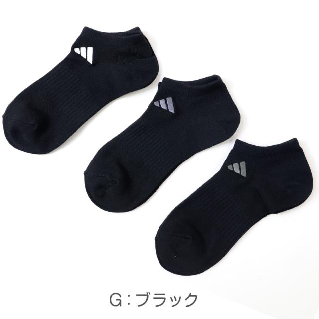 靴下 スニーカーソックス レディース adidas 3足組 23-25cm