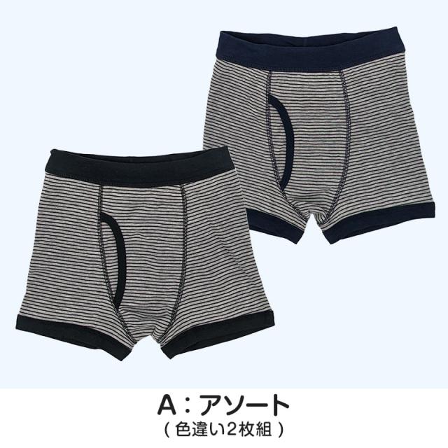 男児 ボクサーブリーフ キッズ  インナー ジュニア 男の子 下着 パンツ 2枚組 100cm〜160cm (在庫限り)