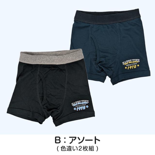 男児 ボクサーブリーフ キッズ  インナー ジュニア 男の子 下着 パンツ 2枚組 100cm〜160cm (在庫限り)