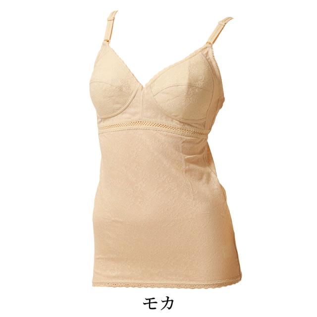 フルカップ キャミソール  レディース 綿混 メッシュ ジャガード M L LL