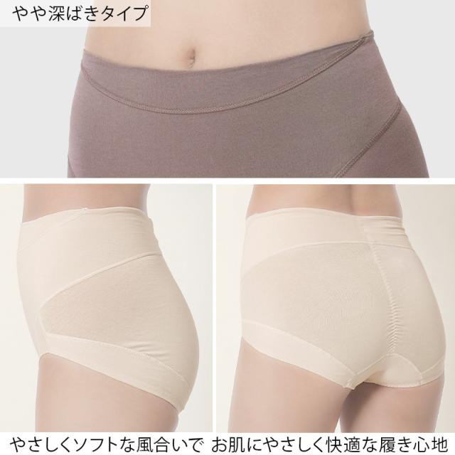 福助 満足 ショーツ お腹 引き上げ 綿混 やや深履き M〜LL