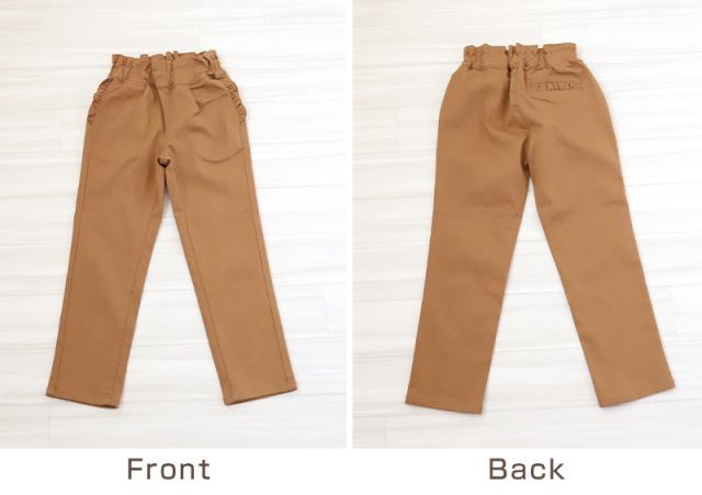 女の子 フリル付きパンツ 長ズボン ロングパンツ ボトムス 90〜160cm (在庫限り)