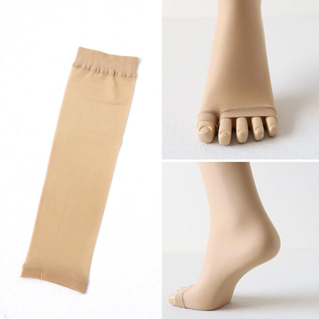 オープントゥ ストッキング 指 なし 靴下 ハイソックス ひざ下ストッキング 22-25cm