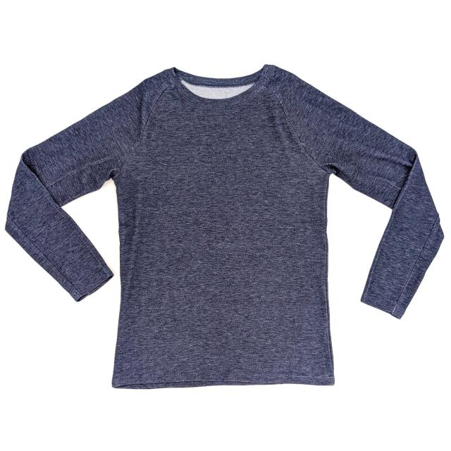 裏起毛 トップス インナー 長袖 ヒートインナー ラウンドネック 冬用 保温 防寒 無地 カットソー シンプル M L LL (在庫限り)