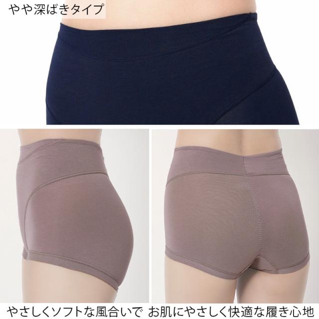 福助 満足 ショーツ 一分丈 綿混 お腹押さえ やや深履き M〜LL