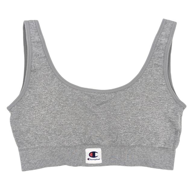 チャンピオン レディース スポーツブラ ソフトブラ シームレス 普段使い パッド カップ ヨガ ローバック グレー 黒 M・L (在庫限り)