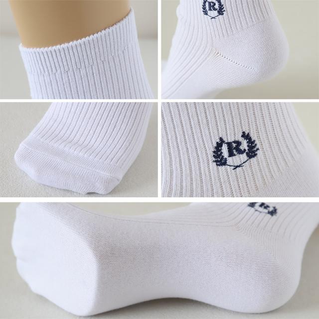 スクールソックス 女の子 ワンポイント 紺 黒 白 女子 学生 靴下 レディース 通学 ソックス 選べる丈 13cm丈 18cm丈 28cm丈 38cm丈