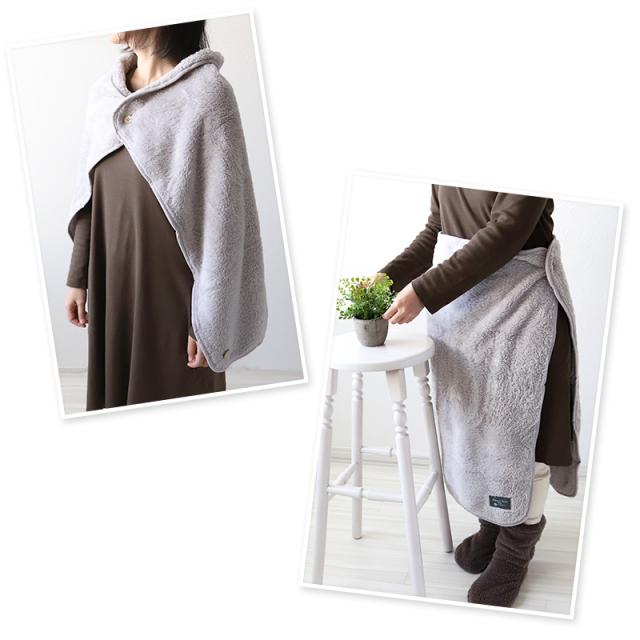 巻きスカート 防寒 ひざ掛け おしゃれ ひざかけ ブランケット シンプル 約70×100cm (在庫限り)