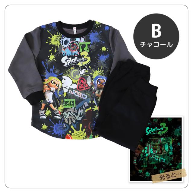 光るパジャマ スプラトゥーン パジャマ 長袖 キッズ スプラトゥーン3 上下セット 110 120 130 140 cm