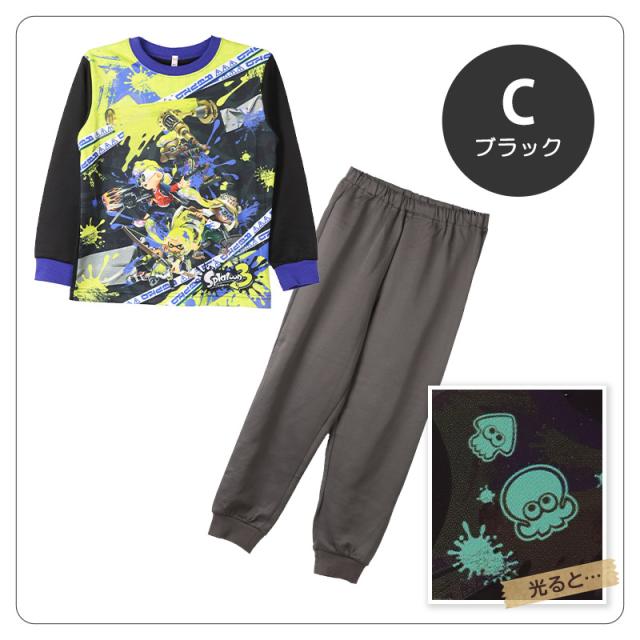 光るパジャマ スプラトゥーン パジャマ 長袖 キッズ スプラトゥーン3 上下セット 110 120 130 140 cm