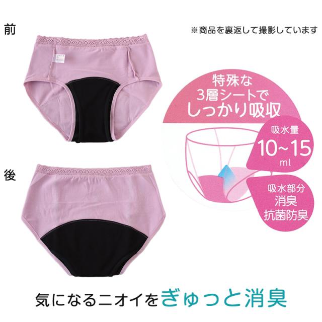 福助 満足 サニタリーショーツ 吸水 羽根つき 綿 生理用ショーツ レディース 昼用 M〜LL (在庫限り)