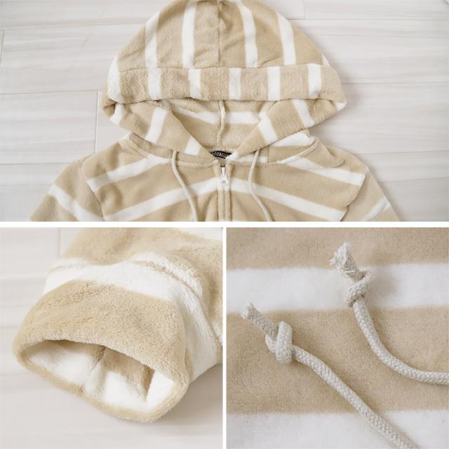 ルームウェア パーカー レディース もこもこ 冬 フード ルームウエア 部屋着 M-L (在庫限り)