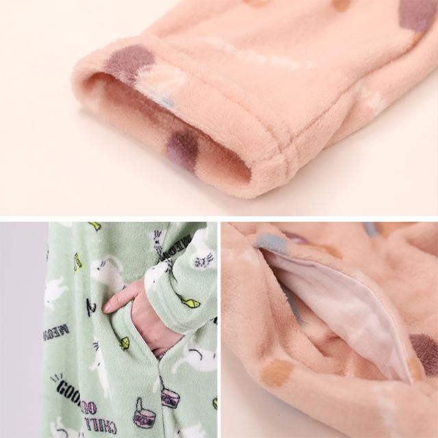 ルームウェア ワンピース 冬 長袖 レディース ルームウエア 部屋着 パジャマ かわいい あったかい M-L (在庫限り)