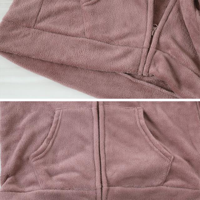 パーカー レディース 冬 ルームウェア パジャマ かわいい あったかい 部屋着 M-L (在庫限り)