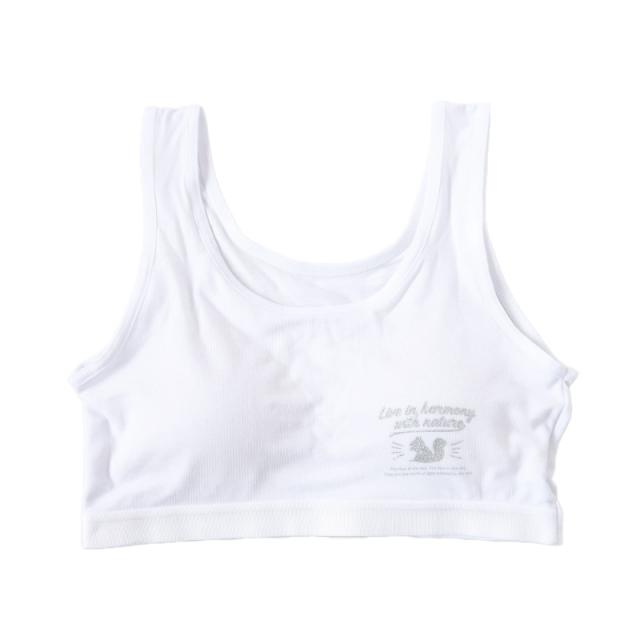 キッズ ハーフトップ インナー 女の子 ファーストブラ カップ付きインナー カップ付き ジュニアブラ 肌着 白 下着 150cm〜165cm