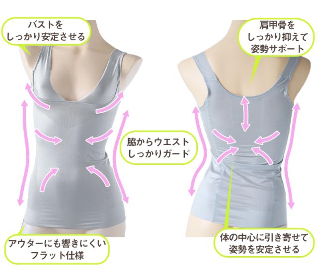 ボディシェイパー レディース インナー タンクトップ ストレッチ M〜LL