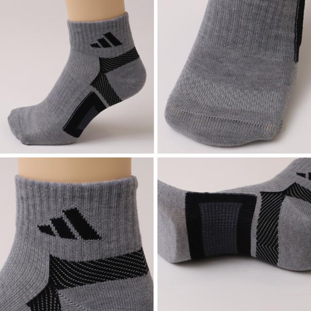 靴下 ショート ソックス メンズ 男子 adidas 3足組 24-26 26-28cm (在庫限り)