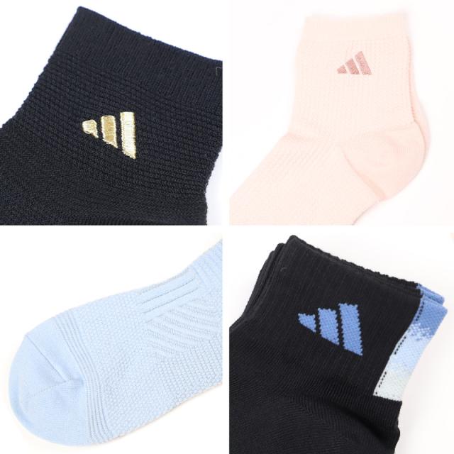 アディダス 靴下 レディース ショートソックス 女子 adidas 中学生 高校生 3足組 23-25cm (在庫限り)