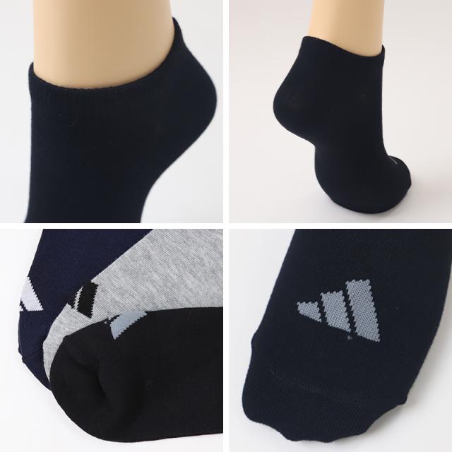 靴下 子供 くるぶし スニーカー ソックス キッズ 女子 男子 小学生 中学生 adidas 3足組 21-23cm 23-25cm (在庫限り)