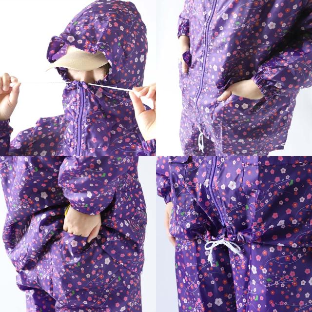 ヤッケ レディース 上下セット ズボン 農作業 ガーデニング 作業着 作業服 柄 おしゃれ かわいい M-LL (在庫限り)