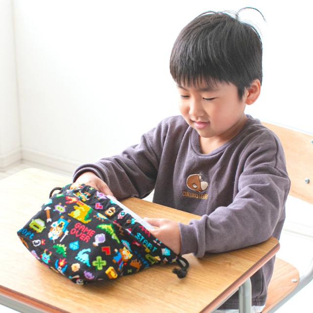 ランチ巾着 お弁当袋 給食袋 巾着 子供 18.5cm×29cm (在庫限り)