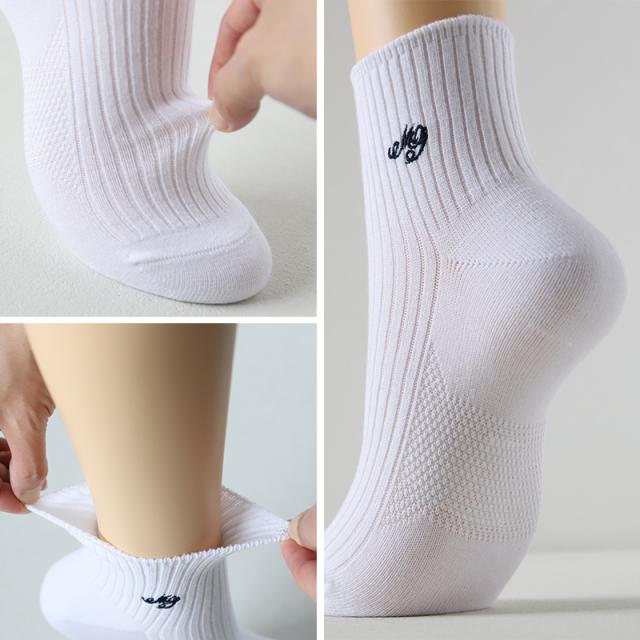 スクールソックス 白 女子 ワンポイント ショートソックス 学生 通学 靴下 24-26cm (在庫限り)