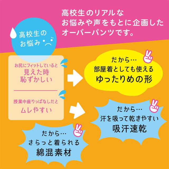 アツギ カバパン オーバーパンツ 重ねばき用 スカート下 一分丈 スパッツ ゆったりめ 1分丈 レギンス 女子 中学生 高校生 S〜L