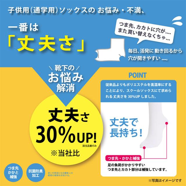 スクールソックス 白 スニーカー丈 通学 靴下 子供 学校 汚れが目立ちにくい 2足組 16-18cm〜24-26cm (在庫限り)