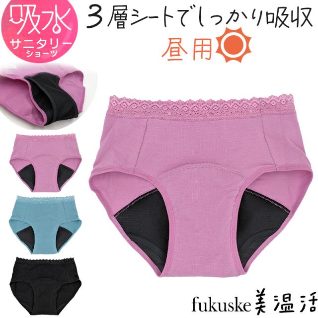 吸水 サニタリーショーツ 昼用 軽い日用 ナプキン対応 スタンダード M〜LL (在庫限り)