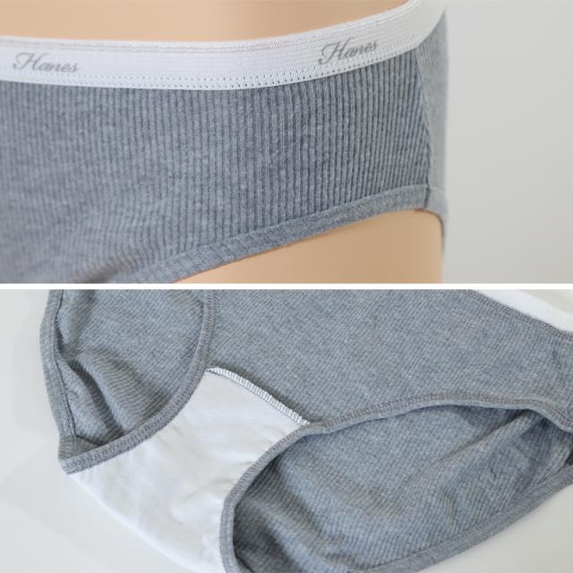 Hanes レディース ショーツ 肌着 綿混 リブ M L